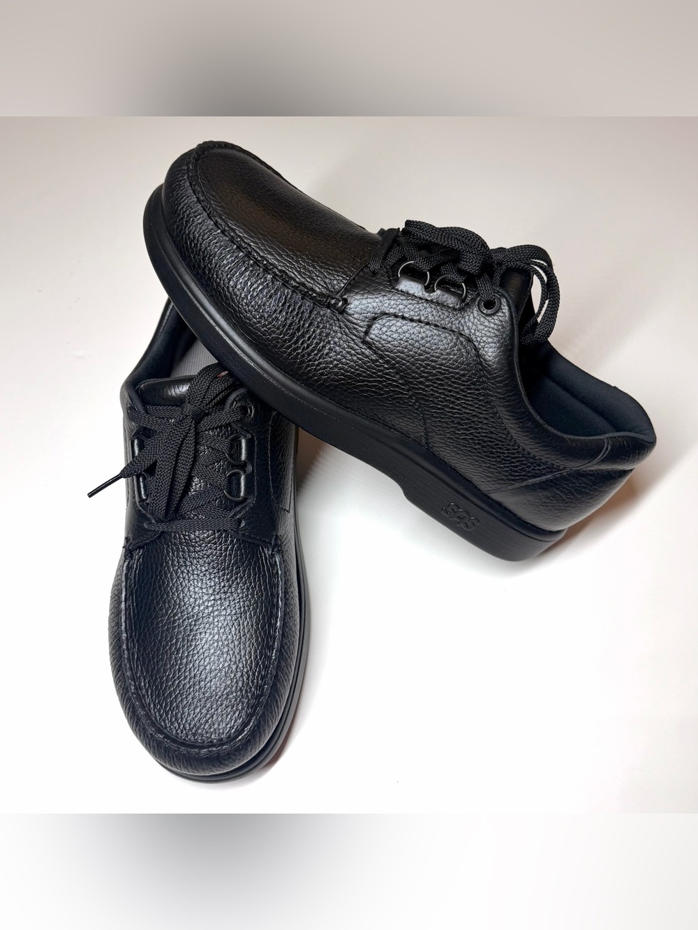 SAS Men's  Bout Time Comfort Lace Up Black Leather Shoes Size - 12.5 M